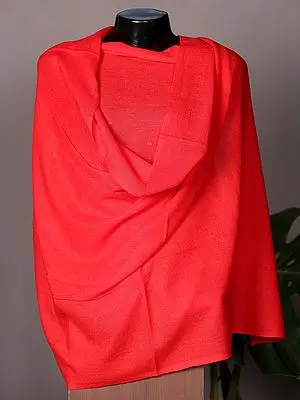 Red Twill Weave Pashmina Stole from Nepal