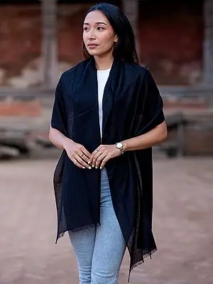 Solid Color Pashmina Silk Stole from Nepal