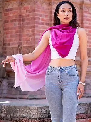 Ombre Pattern Pashmina Silk Stole from Nepal