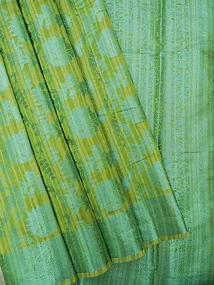 Banarasi Art Silk Saree with Woven Jaal Floral Motif and Ornate Border Pallu
