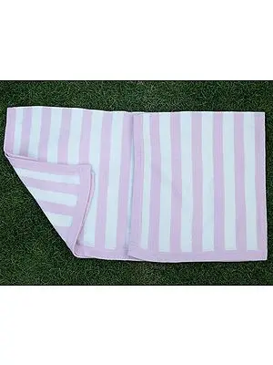 Baby-Pink Stripe Pashmina Blanket from Nepal for Small Baby