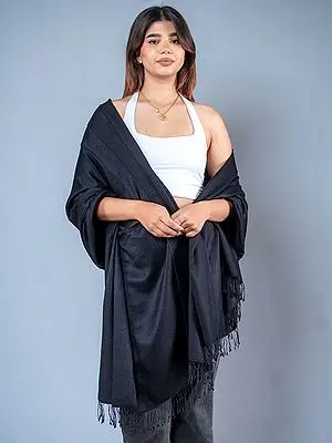 Plain Pashmina Shawl with Fringes