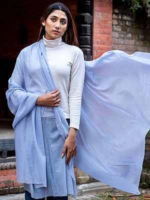 Pure Pashmina Lightweight Shawl With Plain Weave From Nepal