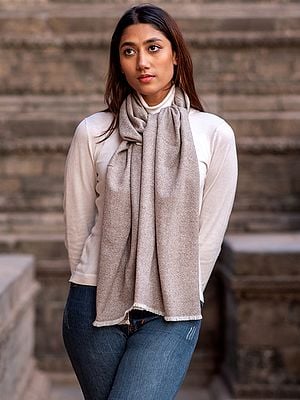 Pure Pashmina Two Ply Plain Weave Scarf from Nepal