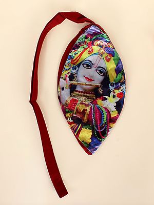 Krishna Polycotton Printed Gaumukhi Japa Mala Bag for Mantra Jaap