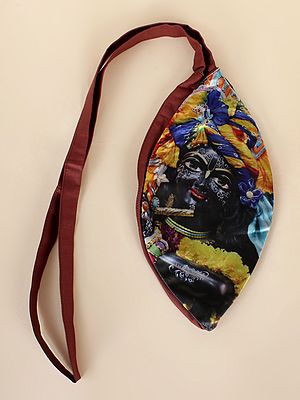 Krishna Polycotton Printed Gaumukhi Japa Mala Bag for Mantra Jaap