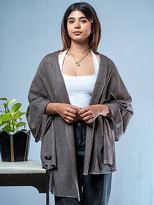 Melange-Gray Pure Pashmina Stole From Nepal