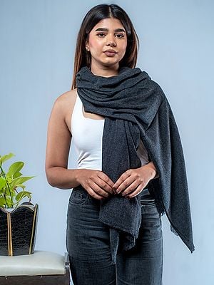 Melange-Gray Pure Pashmina Shawl From Nepal