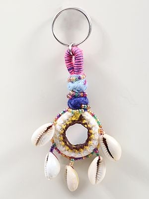 Multicolour Assorted Indian Rajasthani Handmade Keyring, Bell Ghunghru Metal Mirror Work Doll Key Chains