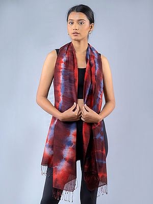 Summer Tie & Dye Pattern Pashmina Silk Stole from Nepal