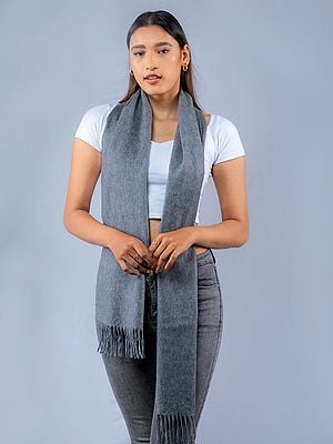 Ultimate-Grey Pure Pashmina Felt Knitted Scarf