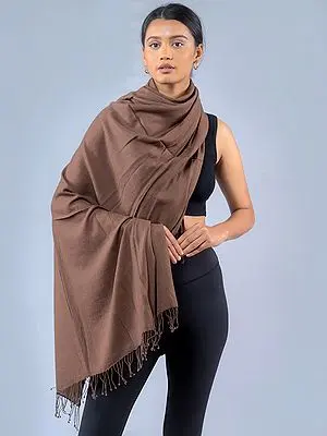 Brownie Plain Weave Pure Pashmina Shawl