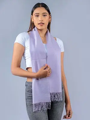 Light-Purple Felted Pure Pashmina Scarf