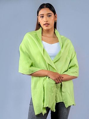 Sharp-Green Felted Two-Ply Pashmina Scarf