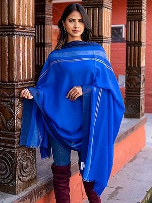 Pure Pashmina Cashmere Shawl with Stripe Pattern from Nepal
