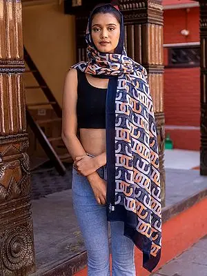 Printed Pure Pashmina Cashmere Stole from Nepal