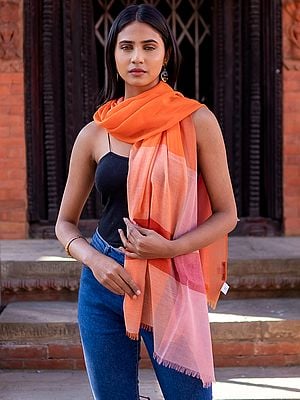 Multicolor Cashmere Pure Pashmina Stole From Nepal
