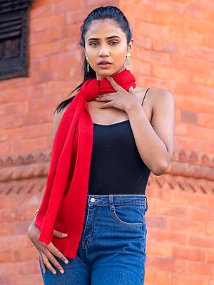 Twill Weave Pure Pashmina Cashmere Plain Scarf From Nepal