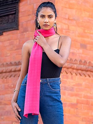 Twill Weave Pure Pashmina Cashmere Plain Scarf from Nepal