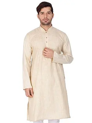 Mother-Of-Pearl Bhagalpuri Khadi Cotton Blend Kurta