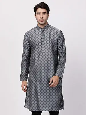 Wild-Dove Cotton Blend All-Over Tree Butti Printed Kurta