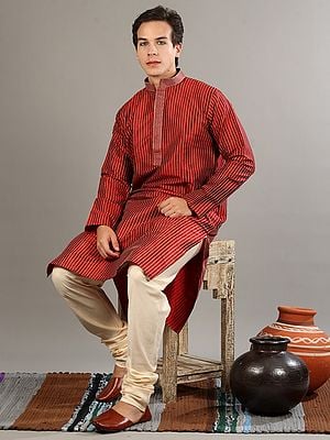 Art Silk Thread Work Elegant Kurta-Pajama Set