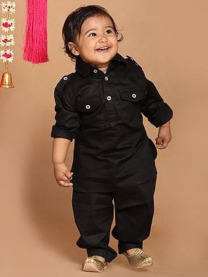 Cotton Traditional Pathani Suit Set for Kids