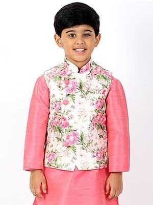 Pink Silk Blend Floral Print Jacket