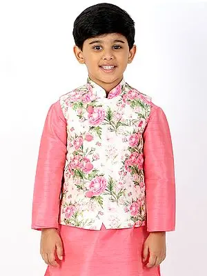 Pink Silk Blend Floral Print Jacket