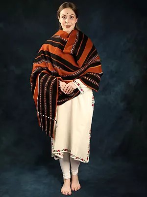 Striped Handloom Folk Shawl from Nagaland