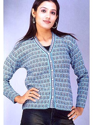 Azure Blue Designer Cardigan
