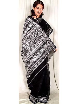 Black Baluchari Sari