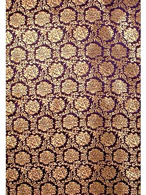 Blue Brocade with Golden Flowers