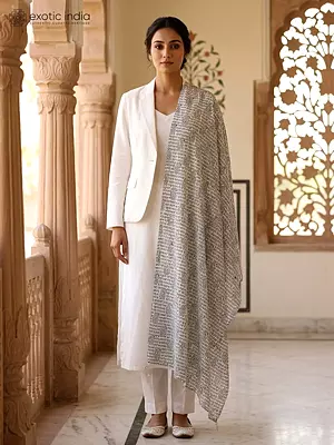 Elegant Prayer Shawl with Mantra Print