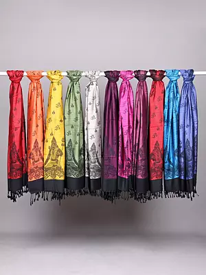 Set of 11 Reversible Lord Shiva Prayer Stoles with Om Symbol