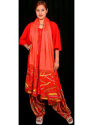 Chiffon Suit with Patiala Salwar