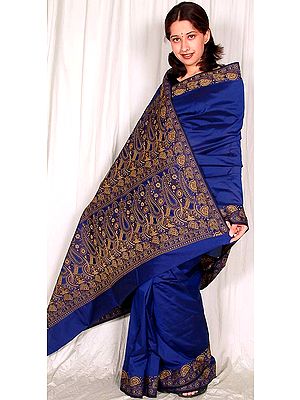 Deep Blue Banarasi Sari