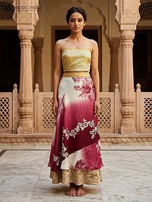Reversible Wrap Around Silk Printed Skirt