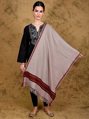 Stole from Kullu with Multicolor Kinnauri Border