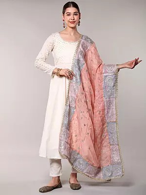Zari Gota Patti Dupatta from Amritsar with Chakra Motifs Border