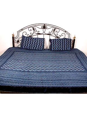 Gujarati Kantha Bedspread with Cushion Covers