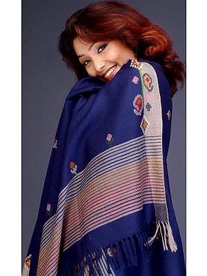 Indigo Shawl from Kullu