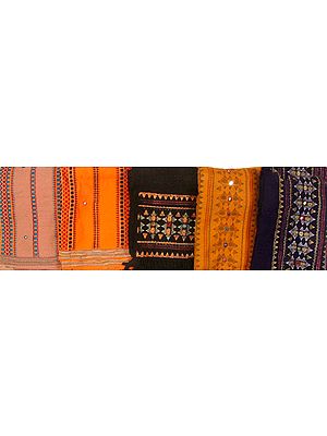 Lot of Five Shawls from Garhwal with Mirror Work
