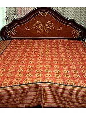 Orange Pure Cotton Bedspread