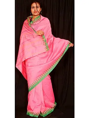 Pink Polyester Sari