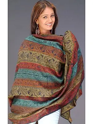 Polychrome Jamawar Shawl