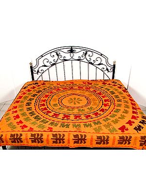 Rajasthani Bedspread with Applique Work