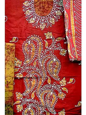 Red Batik Suit