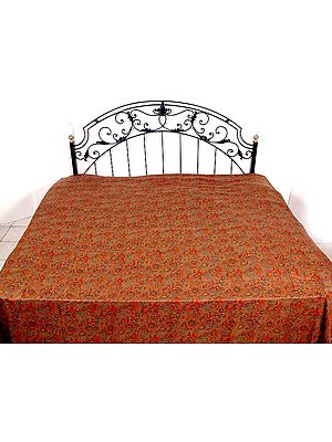 Rust-Colored Jamawar Bedspread