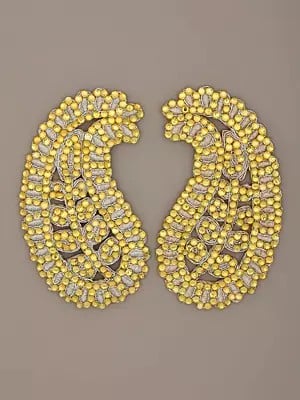 Paisley Patch Embroidered with Beads (Pair)